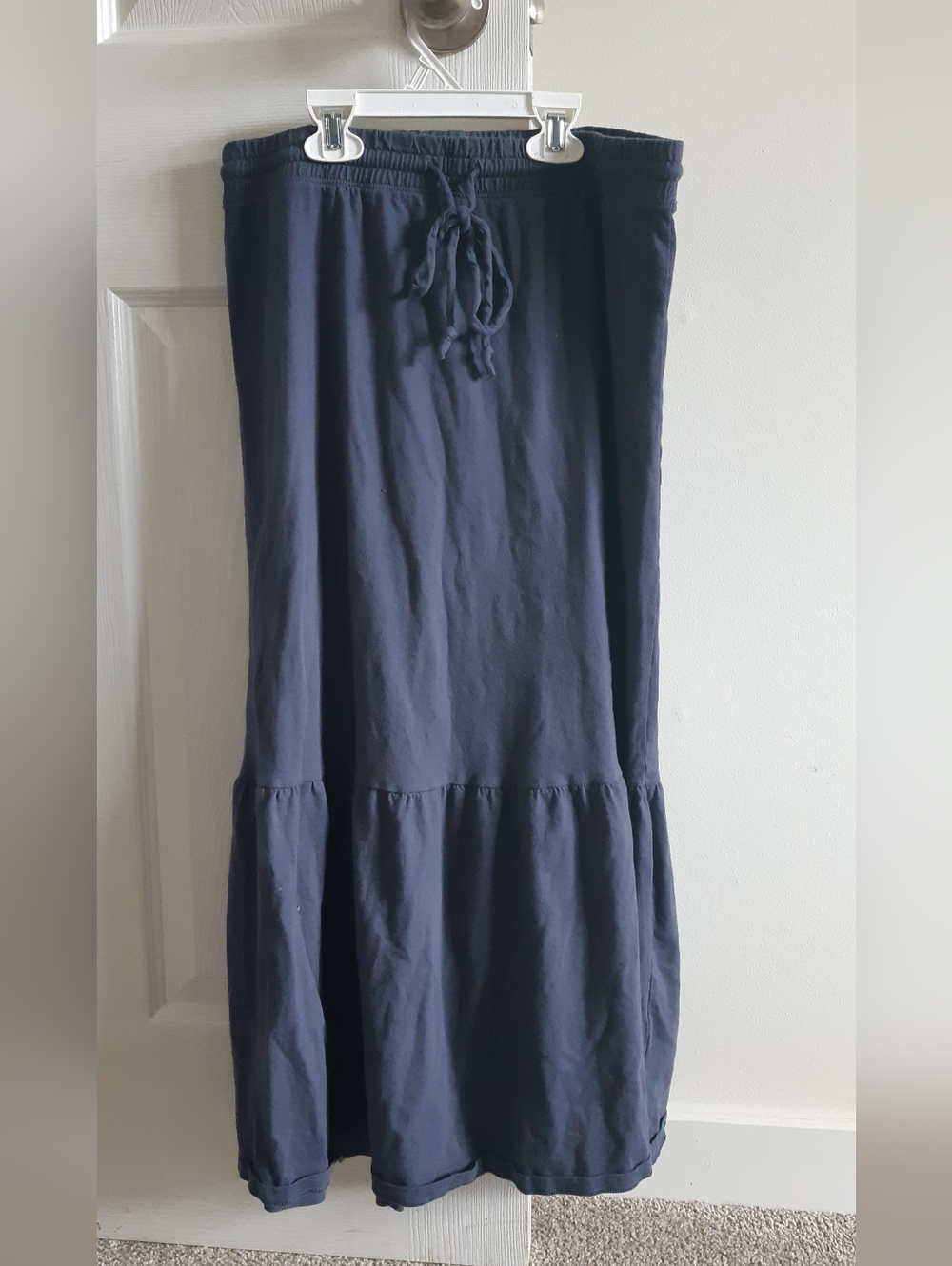 Navy Tiered Jersey Drawstring Maxi Skirt By Joe Fresh